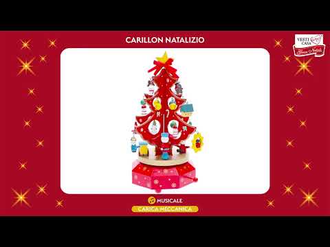 VESTIAMO CASA GRAN NATALE - Carillon Albero Natalizio in Legno h22 cm